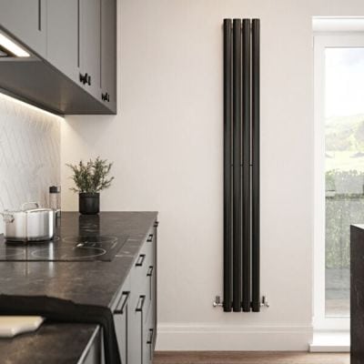 The Tap Factory 4 Panelled Vibrance Radiator in Vanto Black Clearance Stock