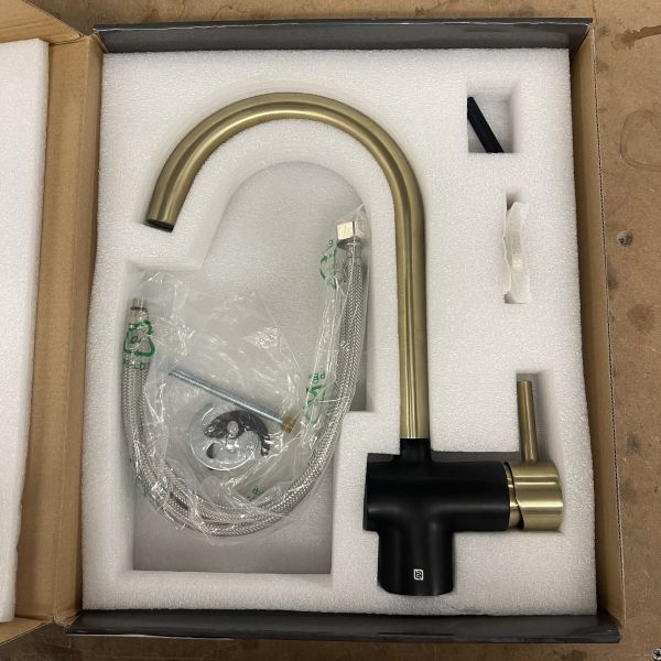 Vibrance Solo Kitchen Mixer in Brass and Vanto Black
