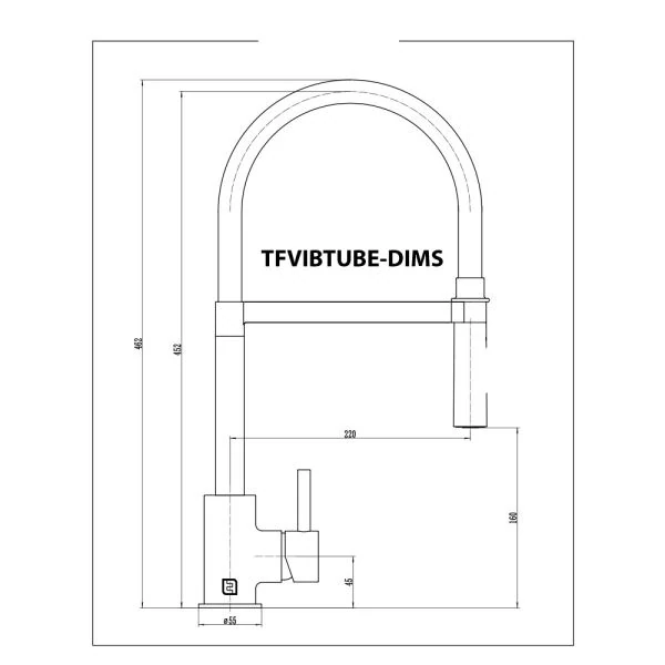 The Tap Factory Tube Vibrance Tap Dimensions