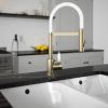 Shaker Tube Twist in Brushed Brass and Ghost White