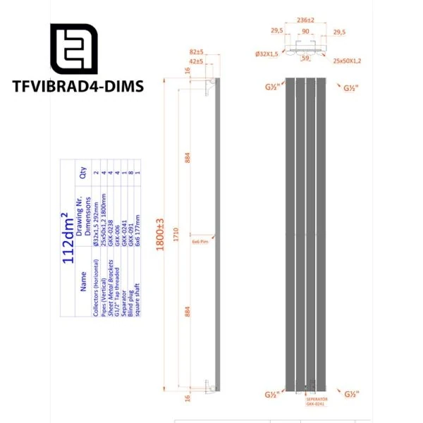 Vibrance Radiator 4 Line Drawings from The Tap Factory