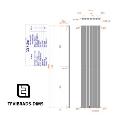 Vibrance Radiator 5 Line Drawings from The Tap Factory