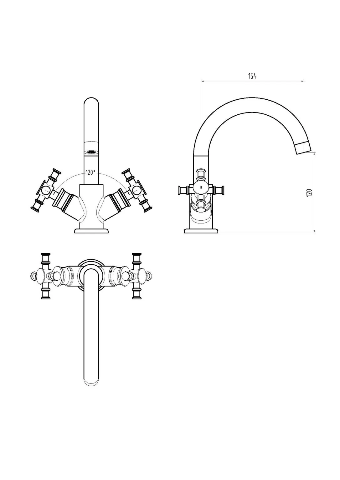 Georgian Basin Mixer and Bath Mixer Set - Image 2