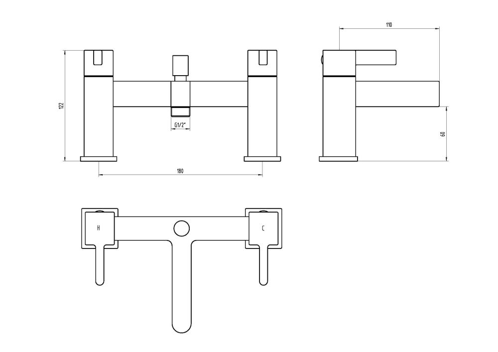 Vertu Basin Mixer, Bath Shower Mixer and Concealed Twin Thermostatic Shower Set - Image 4