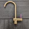 The Tap Factory Brushed Brass Vibrance Mono Kitchen Mixer Tap with Mulberry Rod