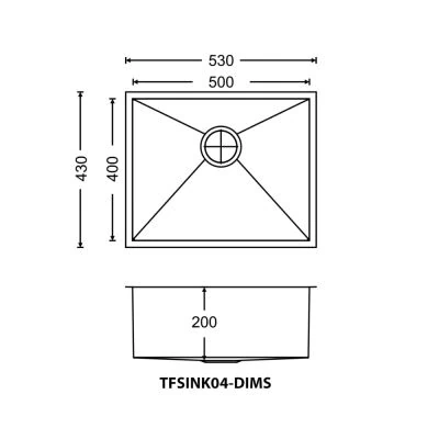 Line Drawings Sink 4 Dimensions