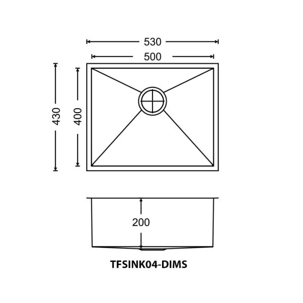 Line Drawings Sink 4 Dimensions