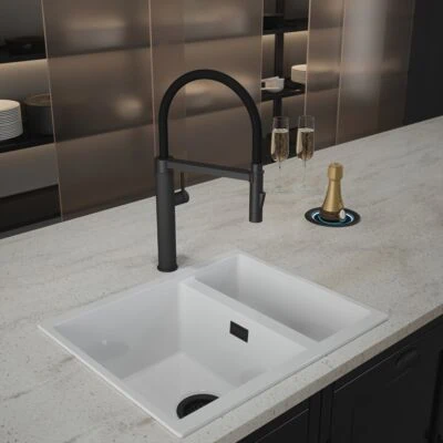 Quilt Diamond Carved Tube Spray Tap in Black - CL205 - See Description