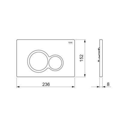 Alternative view of RAK Ceramics Round Flush Plate – Brushed Steel & Chrome