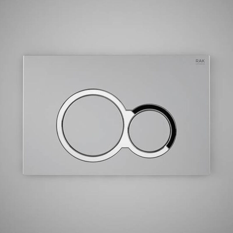 RAK Ceramics Round Flush Plate – Brushed Steel & Chrome