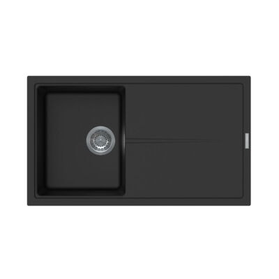 DeSanti Cesano Granite Inset Single Bowl & Drainer – Black