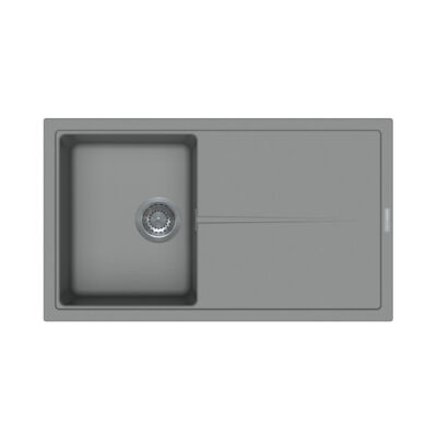 DeSanti Cesano Granite Inset Single Bowl & Drainer – Graphite Grey