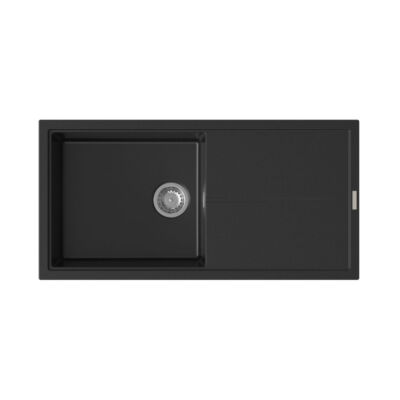 DeSanti Cesano Granite Compact Inset Single Bowl & Drainer – Black