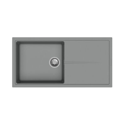 DeSanti Cesano Granite Compact Inset Single Bowl & Drainer – Graphite Grey