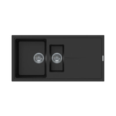 DeSanti Cesano Granite Inset 1.5 Bowl & Drainer – Black