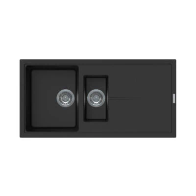 DeSanti Cesano Granite Inset 1.5 Bowl & Drainer – Black