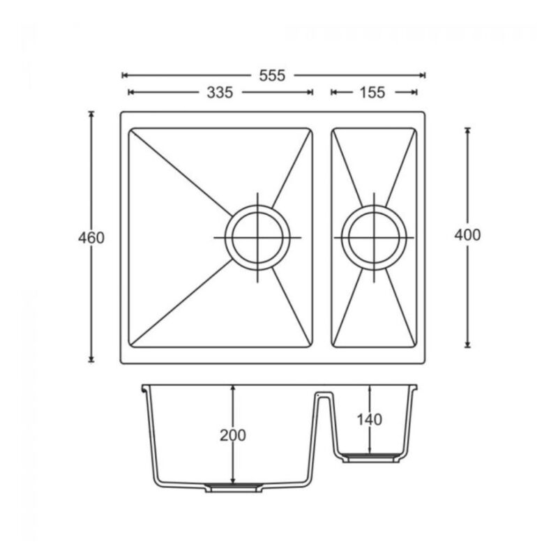 DeSanti Velino Granite Sink Undermount / Inset – Black - Image 2