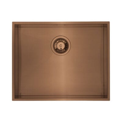 Qube Steel Sink – PVD Brushed Copper Finish inc Waste Kit & Overflow