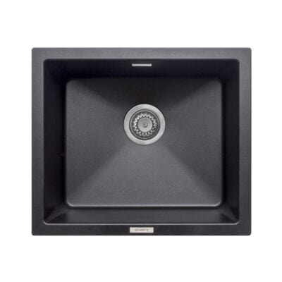 DeSanti Velino Granite Single Bowl Sink Undermount / Inset – Black