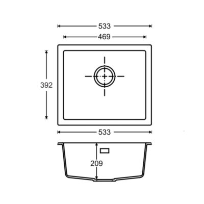 Alternative view of DeSanti Velino Granite Single Bowl Sink Undermount / Inset – White
