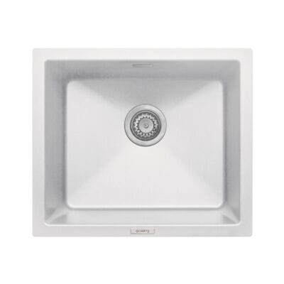 DeSanti Velino Granite Single Bowl Sink Undermount / Inset – White