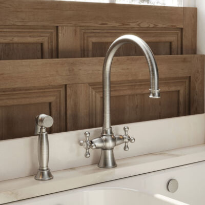 Traditional Twin Cross Head Kitchen Mixer