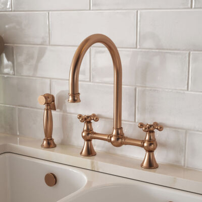 Traditional Cross Head Bridge Kitchen Mixer