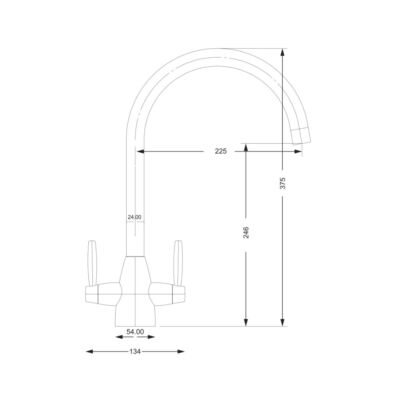 Alternative view of Twin Lever Kitchen Mixer