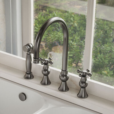 Traditional Cross Head 3 Hole Kitchen Mixer