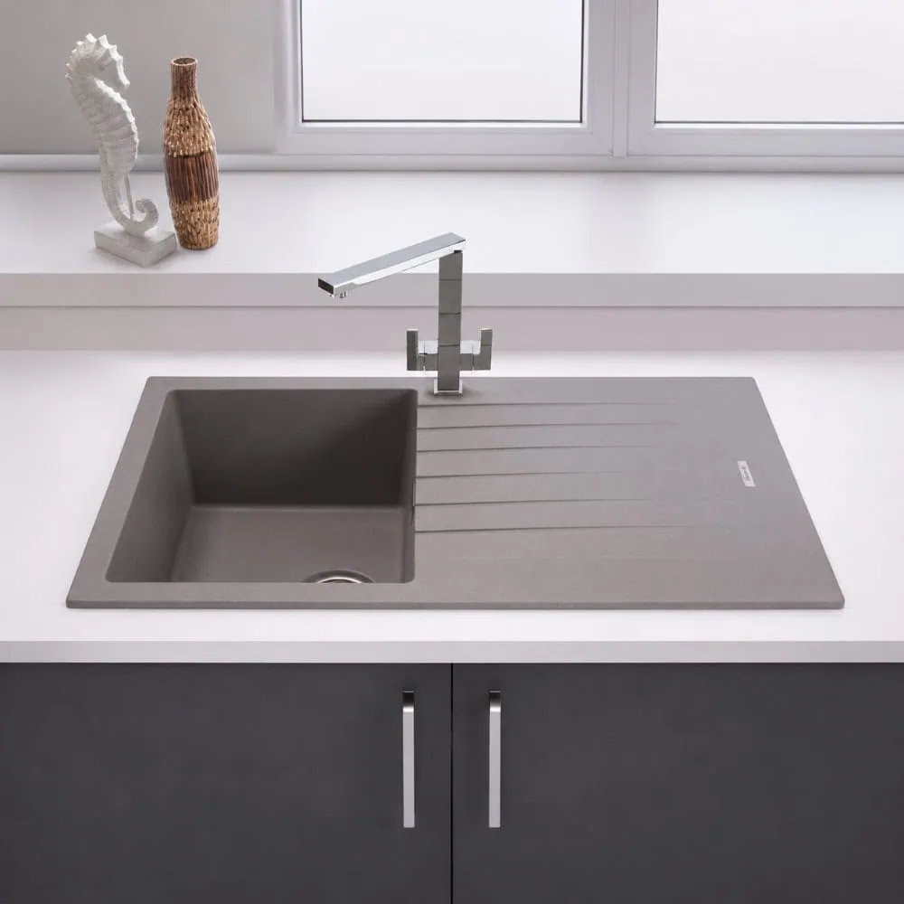Turin Granite Compact Inset Single Bowl & Drainer