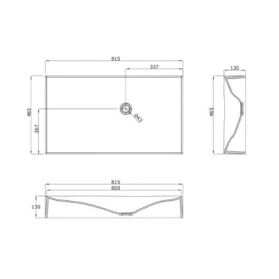 Alternative view of Sternhagen Dune Large Sani Quartz Countertop Basin – White