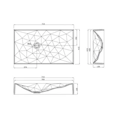 Alternative view of Sternhagen Kristall Large Sani Quartz Countertop Basin – White