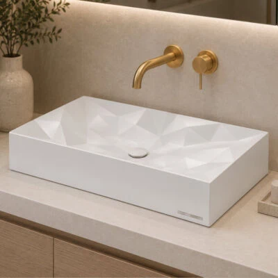 Sternhagen Kristall Large Sani Quartz Countertop Basin – White - Image 3