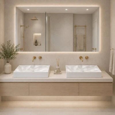 Sternhagen Kristall Large Sani Quartz Countertop Basin – White - Image 4