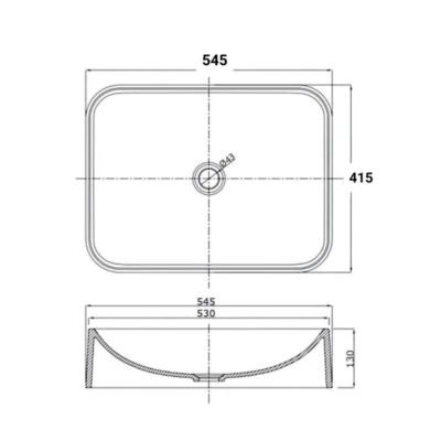 Alternative view of Sternhagen Seerose Sani Quartz Countertop Basin – White