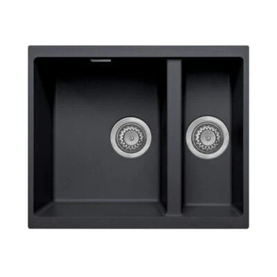 Undermount / Inset Granite Sink – Black – Left Hand Main Bowl